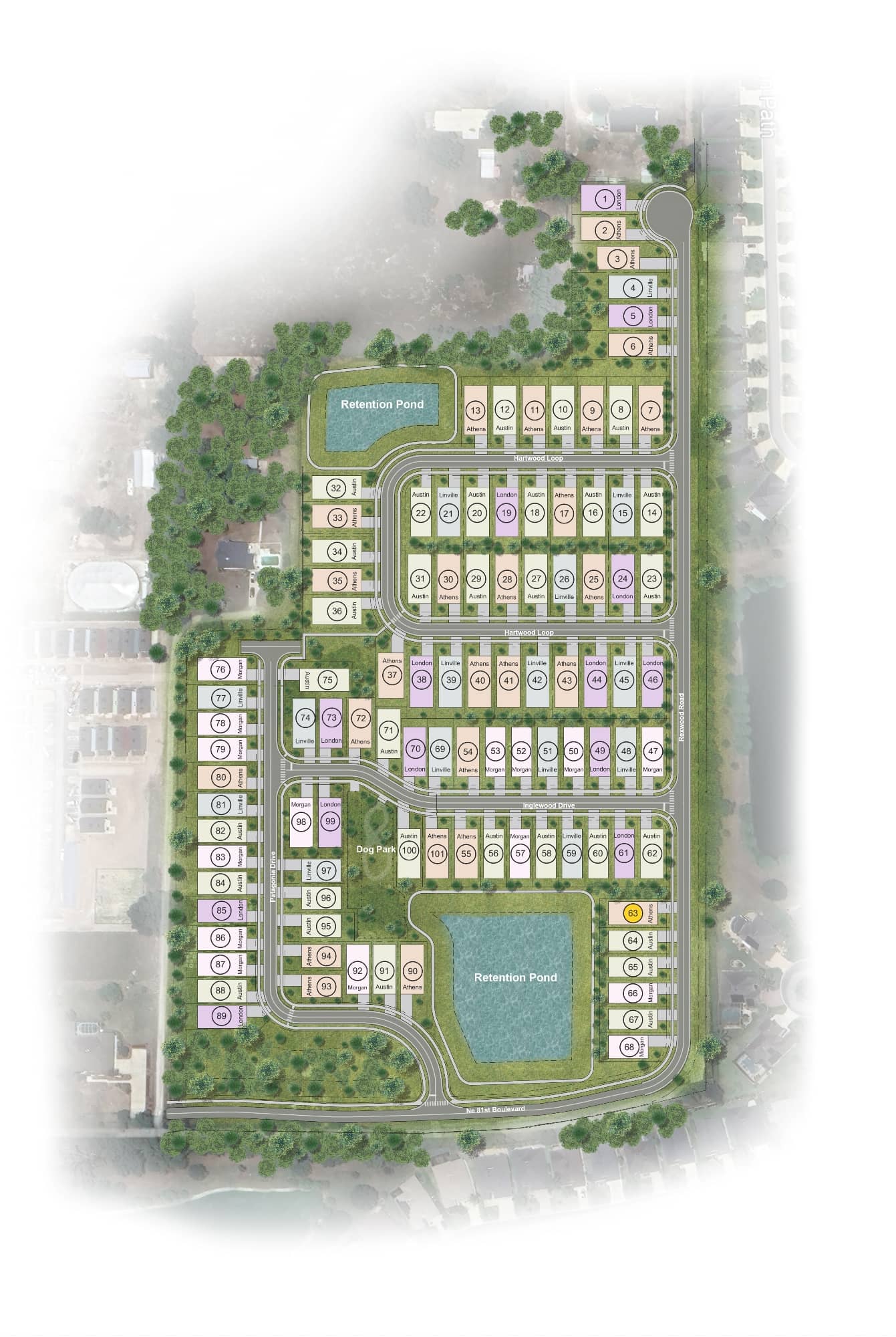 2D Rendering of Residential Community Site Plans