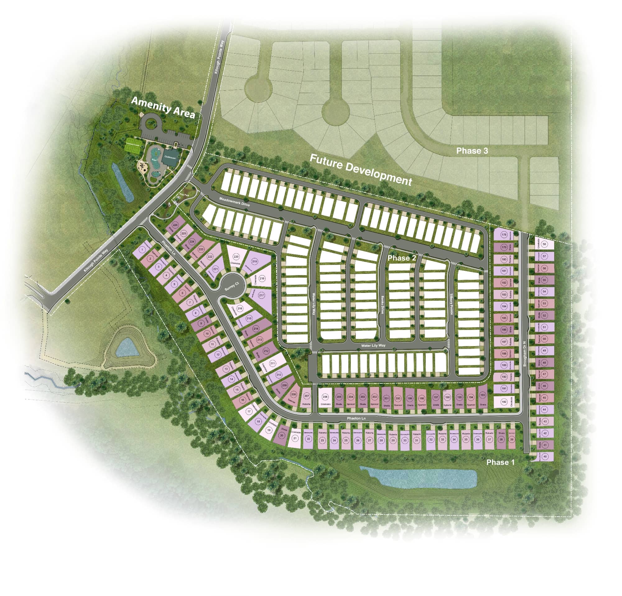 2D Rendering of Residential Community Site Plans