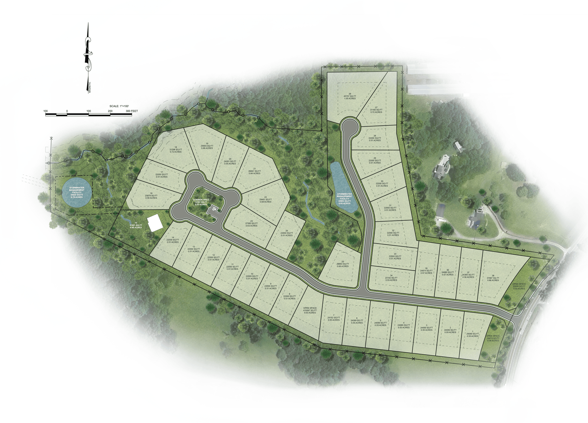 2D Rendering of Residential Community Site Plans