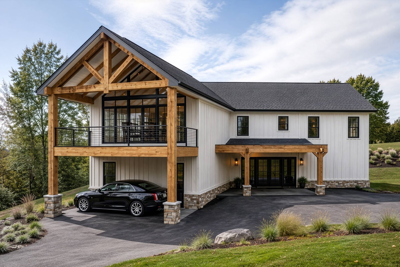 Residential renovation project in New Hampshire showing a redesigned contemporary house